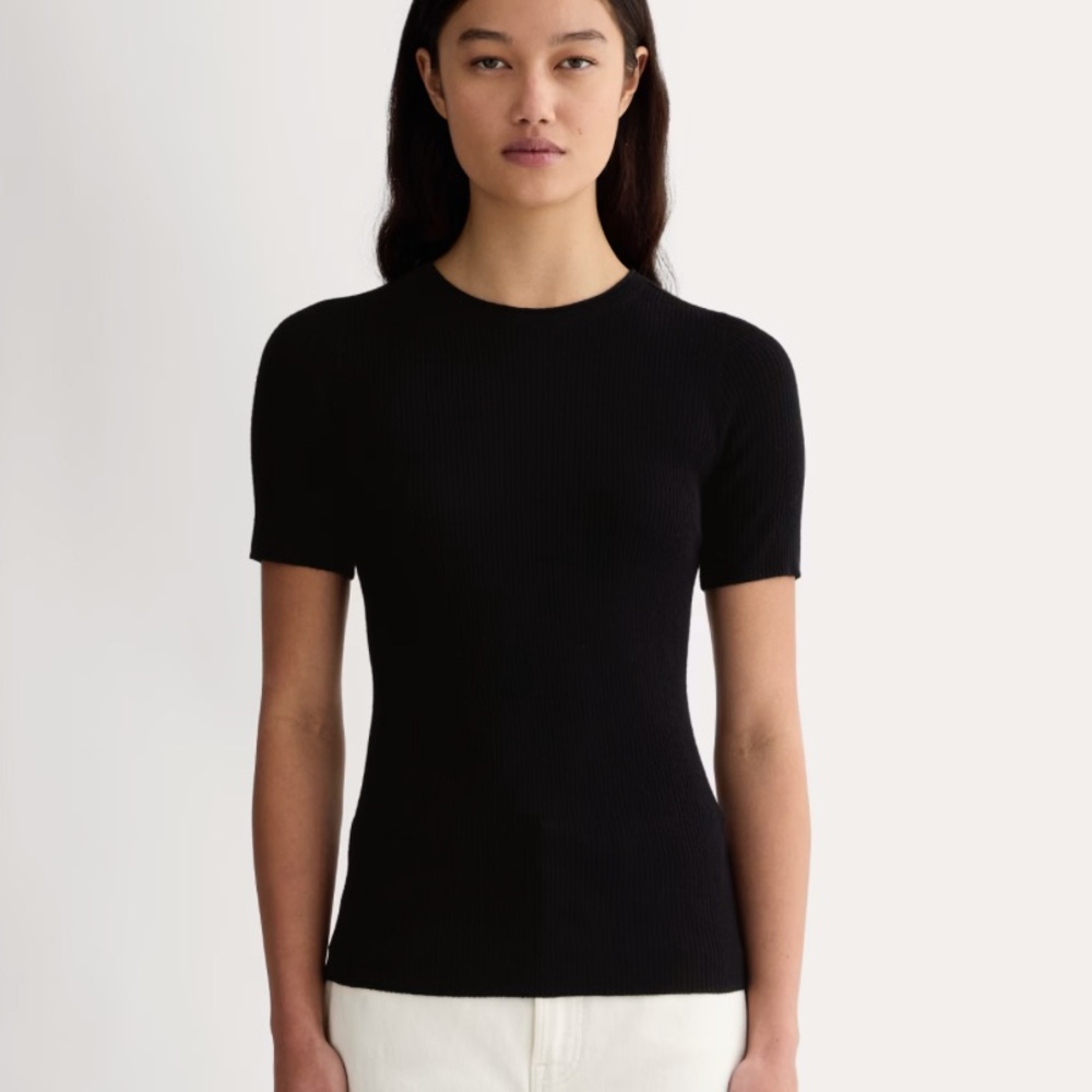 Everlane 100% merino wool Black Ribbed Women's Top